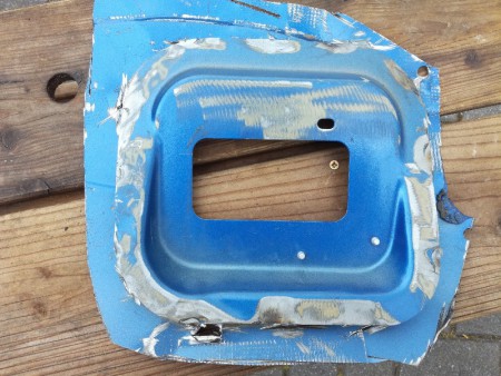 Stuk uit schutbord van de donorbus.